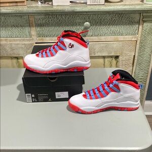 Air Jordan 10 Retro White Red Blue Sneakers